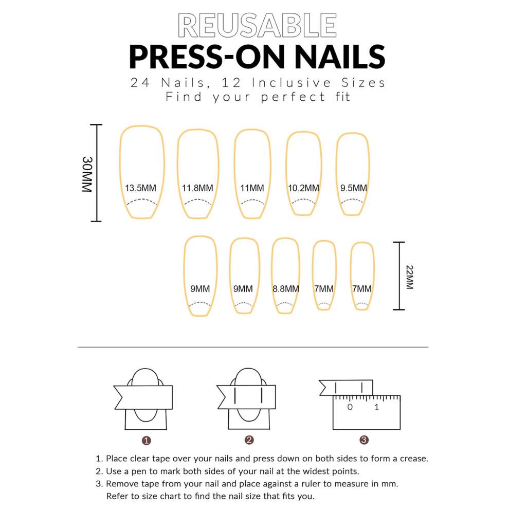 Dachuang Beauty Floral Press-On Nails - Gentle Pink & Smooth Edges