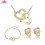 Conjunto de joyas - Mujer - Oro - Corazones - Cristales - Chic 1