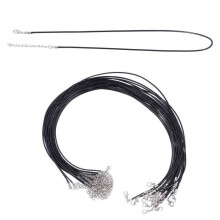 KEENSO gewaxte kettingkoorden - 20 stuks - Zwart - Roestvrij staal - DIY sieraden