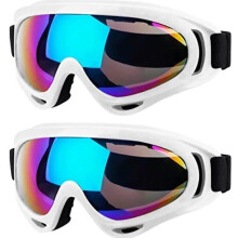 2 pares de óculos de esqui para homens, mulheres e crianças, com proteção antiembaçante e UV, ideais para motociclismo, para jovens e adultos.