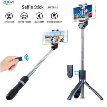 Bastão de selfie extensível 3 em 1 com controle remoto para iPhone, Samsung Galaxy e smartphones Android, bastão de selfie portátil de alumínio