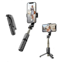 Bastão de selfie Bluetooth 3 em 1, mini tripé para smartphone, extensível, rotação de 360, com controle remoto destacável.
