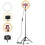 Ring Light de 10" com Tripé e Suporte para Celular para Vídeos do YouTube - Preto 1