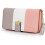 Dames leren portemonnee - Merk - Model - 11 kaarten - Grijs wit roze 1