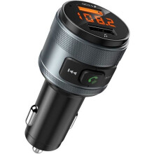 Transmisor FM Bluetooth para coche, kit manos libres USB dual, carga rápida QC3.0, llamadas manos libres