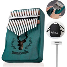 Kalimba de 17 teclas, piano de pulgar profesional, marimbas de madera de alta calidad con martillo de afinación para regalo musical.