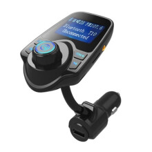 Trasmettitore FM Bluetooth T10 con display LCD da 1,44 pollici, kit caricabatteria per auto USB vivavoce con porta USB e scheda TF