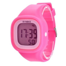Roze horloges voor jongens, meisjes, mannen en vrouwen, met jelly bandje, datumweergave, siliconenrubber, wit