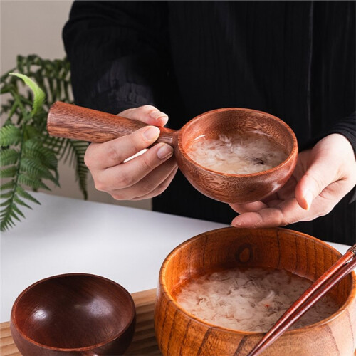 1pcs Boki-Style Long-Handle Wooden Spoon - Eco-Friendly, Heat-Resistant Kitchen Essential 2