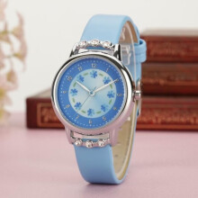 Leren kinderhorloge met quartz uurwerk - CQ09 - Blauw