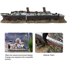 Kunststof aquariumdecoratie die een scheepswrak van de Titanic voorstelt - YOSOO - Koudwatervis