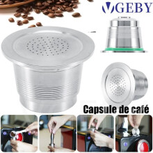 Cápsula de café reutilizável em aço inoxidável, recarregável e compatível com a máquina de café Nespresso STR.