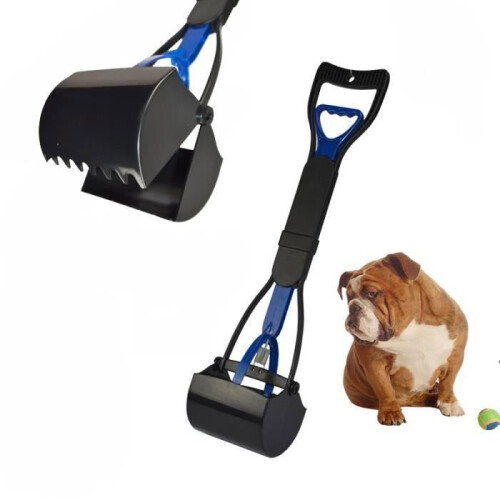Paletta per escrementi - Pratica - Portatile - Manico lungo - Plastica - Nera