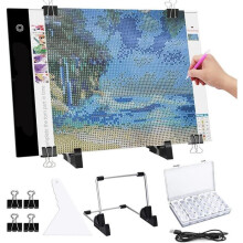 Almohadilla de luz LED A4 para pintura con diamantes, brillo ajustable, kit de herramientas para pintar con diamantes.