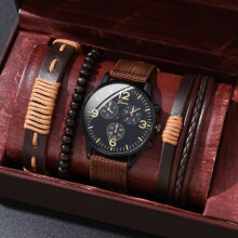 Conjunto de reloj de pulsera para hombre, 4 correas, ideal para regalar.