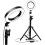 Ring Light de 26 cm com tripé, suporte para celular e controle remoto, 3 modos de iluminação. 1