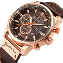 LINDYUE Heren Quartz Horloges Luxe Merk Lederen Band Chronograaf Datum Sport Polshorloge voor Heren