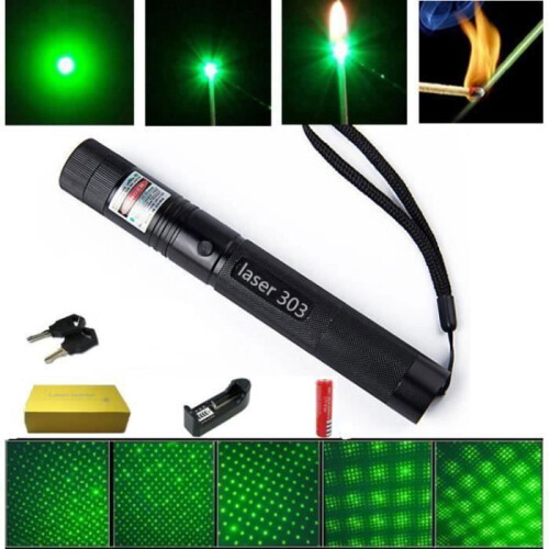 Laserpointer - Toplaser - 303 - 200 mW - Groen - Instelbare brandpuntsafstand
