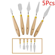 Espátula - Artista - Raspador para mezclar - Acero inoxidable - Mango de madera - Profesional