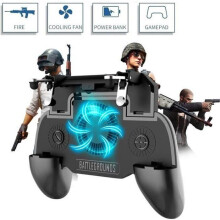 Controladores de juegos móviles PUBG con ventilador y batería incorporada de 4000 mAh para disparar