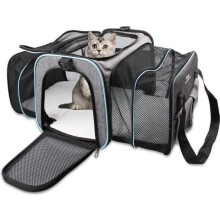 INFINITOO Opvouwbare en uitbreidbare draagtas voor katten en honden - Grijs - Geschikt voor huisdieren tot 12 kg