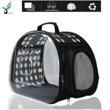 XICHAO - Set van 3 "Urban" draagtassen voor kat/hond, zwart, transparant, ademend mesh, afneembare schouderriem, maat S