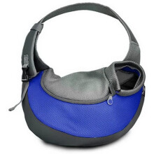 Draagtas voor hond en kat, canvas schoudertas, maat S, blauw