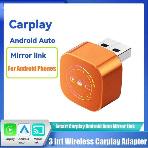 Wireless Carplay Adapter 3 In1 Mirror Link for Android USB Dongle Android Auto  Carplay Wired Carplay to Wireless 2