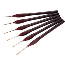 Set van 6 fijne penselen voor acryl-, aquarel- en olieverf.