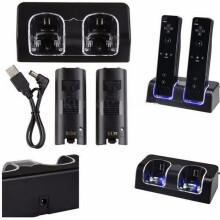 2-poorts laadstation + 2 x 2800mAh batterijen voor Wii-controller