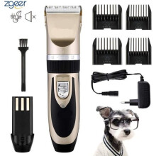 Cortapelos inalámbrico para perros con carga rápida para pelo largo, grueso y corto, cuchilla extraíble y lavable con 4 peines, dorado