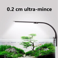 Luce LED ultrasottile per acquario, mini lampada a clip con 24 LED, luce bianca e blu per acquari da 30-60 cm