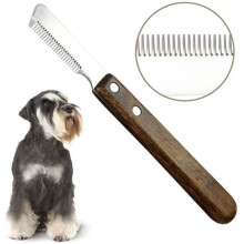 Cepillo para perros, cepillo para gatos, cuchillo de corte para diestros, cuchillo de pelado profesional para perros con mango ergonómico