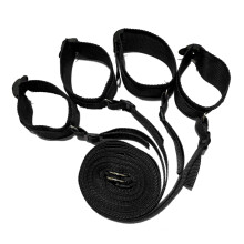 Sangle de bondage pour lit - nylon noir avec boucle métallique