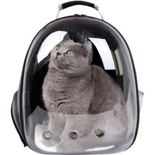 Zaino per il trasporto di animali domestici, per cani e gatti, trasparente e traspirante, con maniglia - 35 x 25 x 42 cm, nero