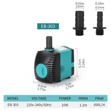 WHITE-EU Plug - Bomba submersível ultrassilenciosa para fonte, filtro de CO2 para aquário 600-3000 LH, 220V