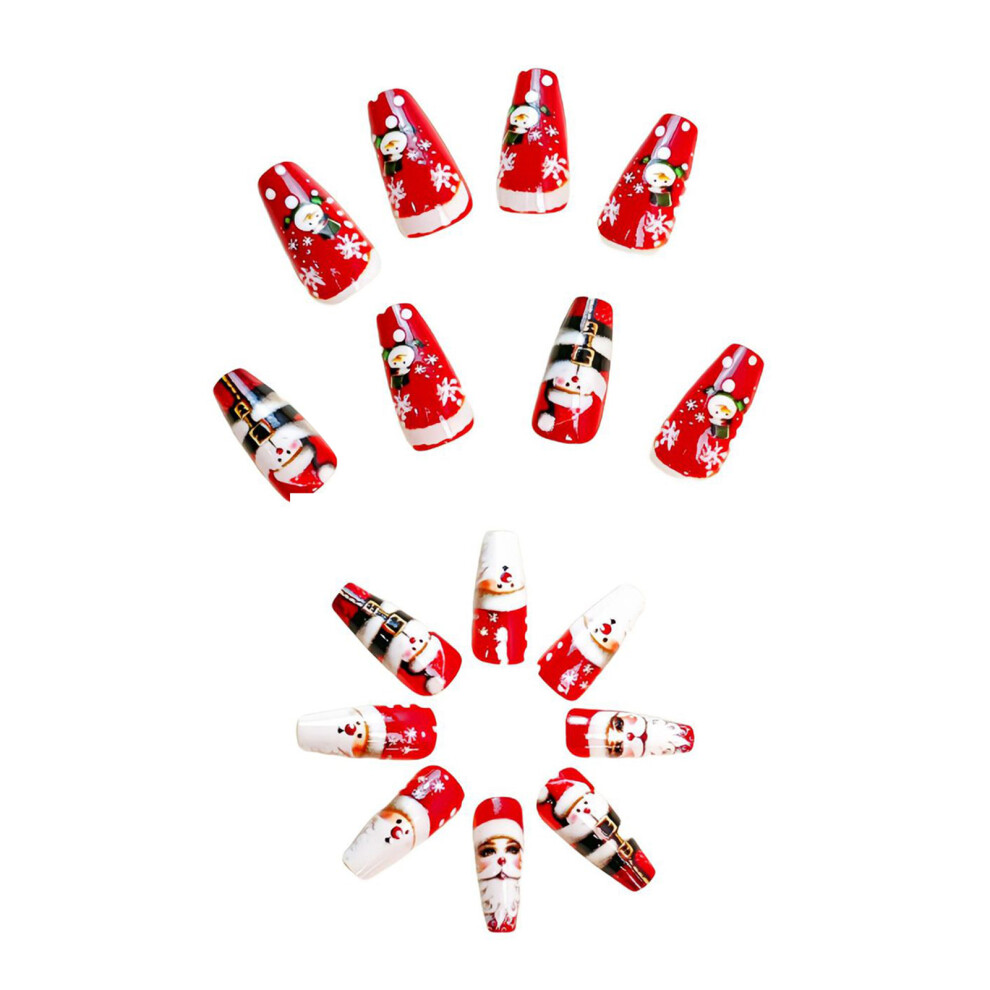 Dcph-Clothing Festive Red Resin Fake Nails, Chip & Smudge Proof