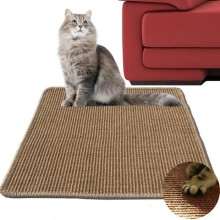 Alfombrilla rascadora para gatos de 30 x 40 cm, de sisal natural, horizontal, para suelo, protege muebles y