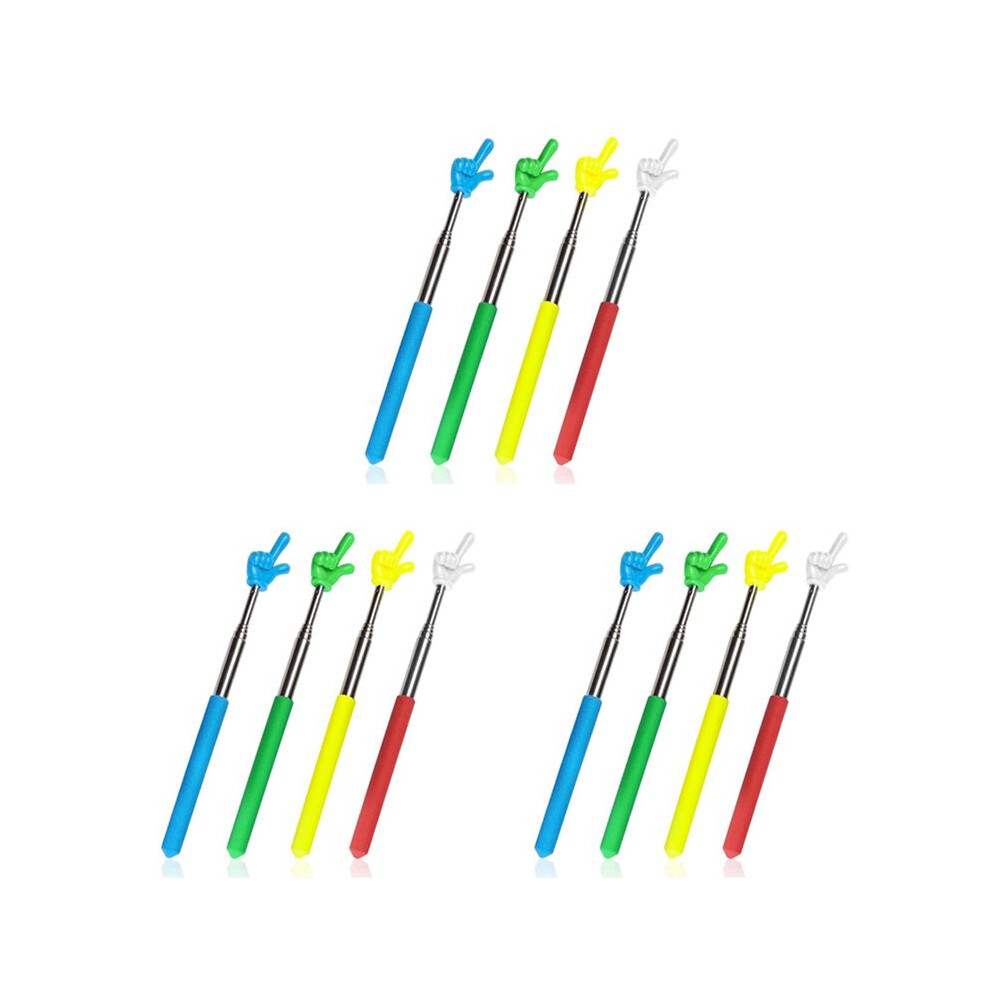 12 Pcs Teacher Pointer Stick Telescoping Hand Pointer Retractable Pointer Finger Reading Aid For Presentation Whiteboard 4711076835507