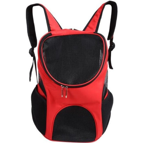 Red Pet Carrier Backpack for Dogs and Cats
