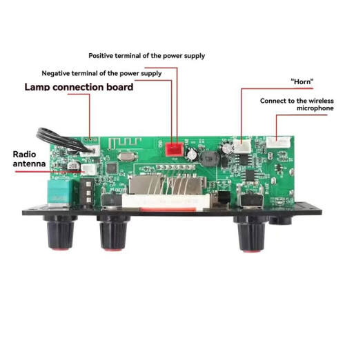10W  Amplifier Board MP3 Audio Decoder Board 3.7V-24V Audio Power Module with USB/TF/FM for DIY Home Speaker 1