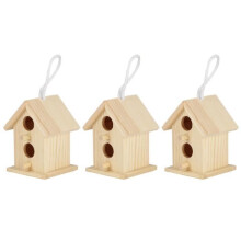 Niet-giftig houten vogelhuisje, 3-delige nestkast, vochtbestendig voor zwaluwen