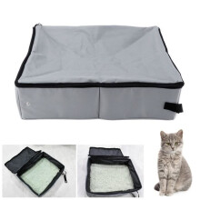 Draagbare kattenbak, lekvrij, stevig, lichtgewicht en gemakkelijk schoon te maken, maat S-GUE