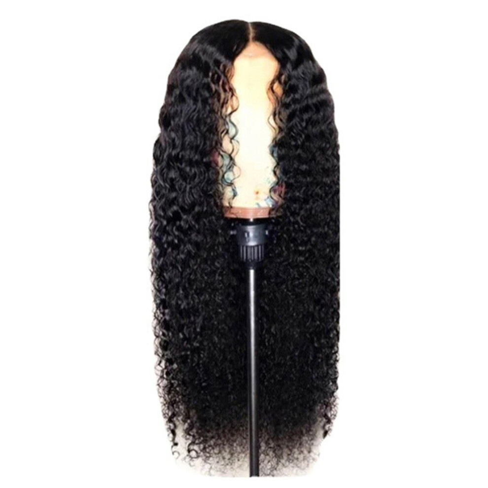 Dcph-Clothing Fluffy Curly Human Hair Wig - Glueless Lace