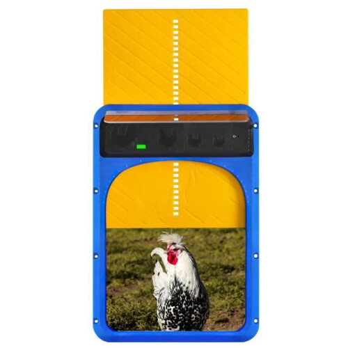 Porta automatica per pollaio - Pollaio - Con sensore di luce - Giallo - Per 20 anatre