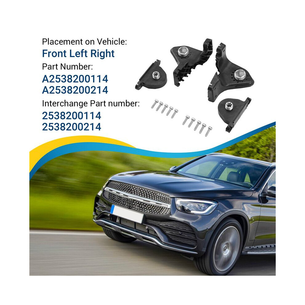 2Pair L+R Front Headlight Repair Mount Bracket Kits For - Glc-Class X253 2015-2019 A2538200114 2538200214 4711397587345