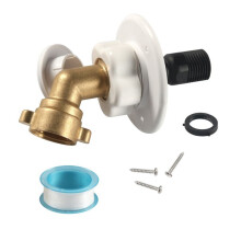 Flange de Entrada de Preenchimento de Água RV City em Latão com Conector de Conexão de Válvula de Retenção de Cotovelo de Mangueira para Reboque