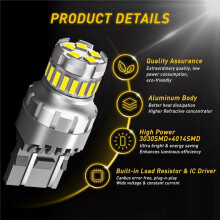 4X T20 7440 W21W LED Canbus Reverse Lights W21/5W 7443 LED Bulb Brake Turn Signal Lights 6500K Super Bright Tail Lamp