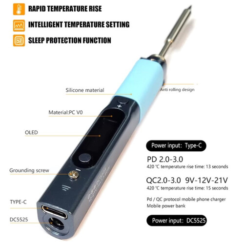 Soldering Iron Portable Programable Welding Tools Adjustable Temperature Digital Solder Station 2