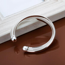 925 Silver Adjustable Cuff Bracelet for Women